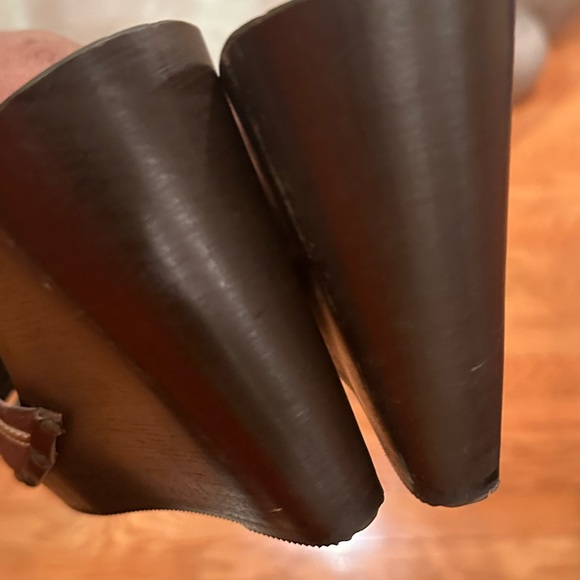 Coach Floral Suede Patchwork Wooden Wedge Sandal Size 6.5 - Picture 14 of 15